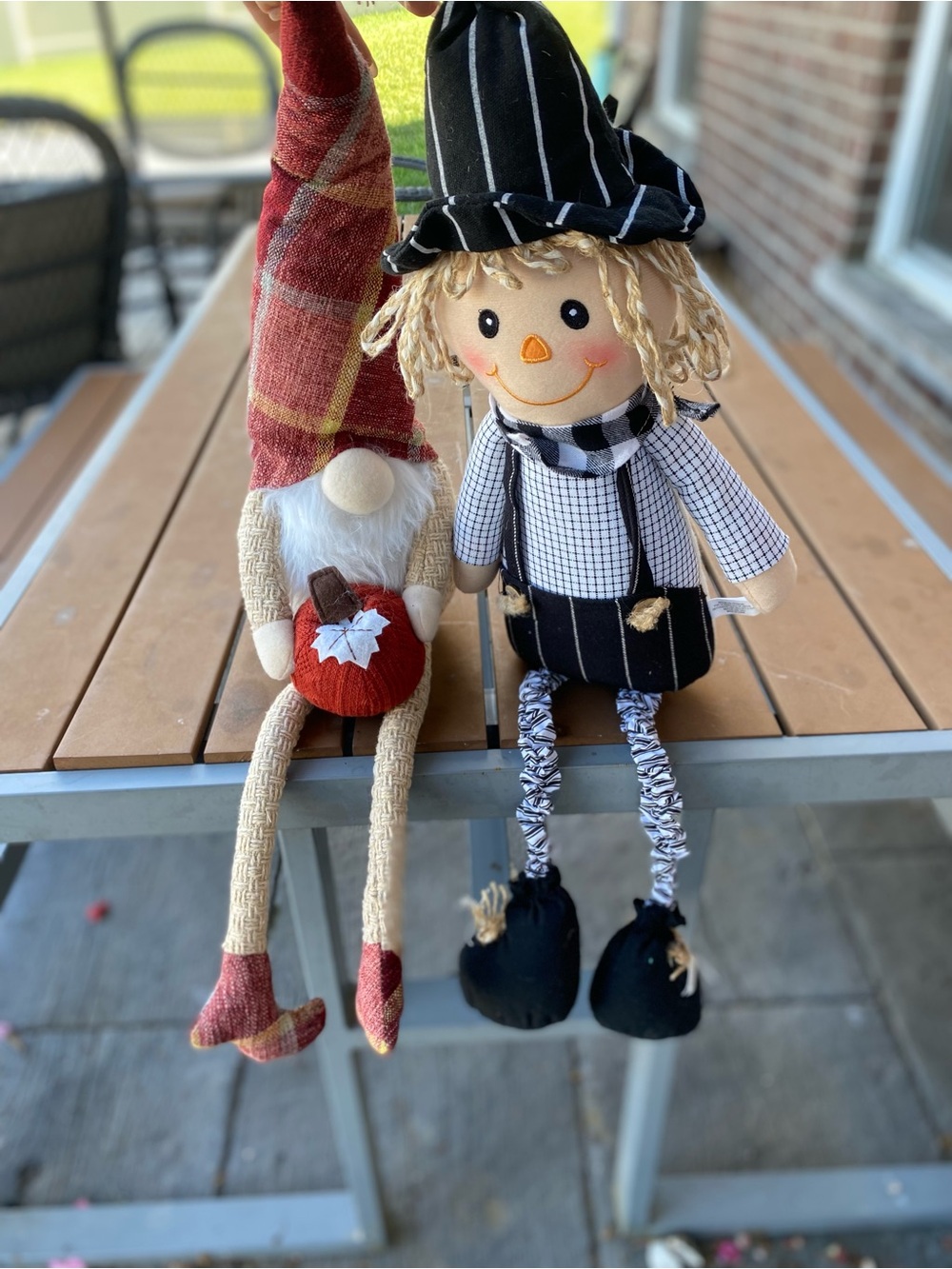 Autumn Gnome & Scarecrow Sitting Décor Set - Neutral Black & Rust Accents